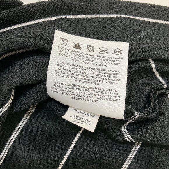 Nike Golf Men's XL Black & White Striped Dri-Fit Short Sleeve Polo Shirt - Picture 8 of 8